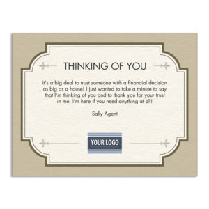 Thinking of you Real Estate Client Appreciation postcards