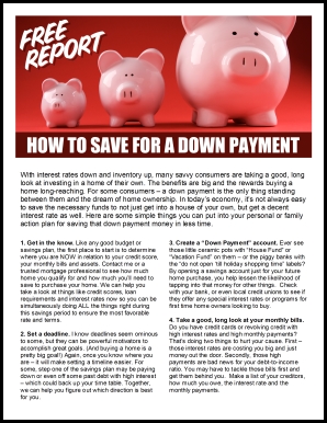 Free Report How to Save for a Down Payment