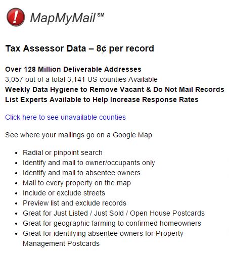 map my mail data