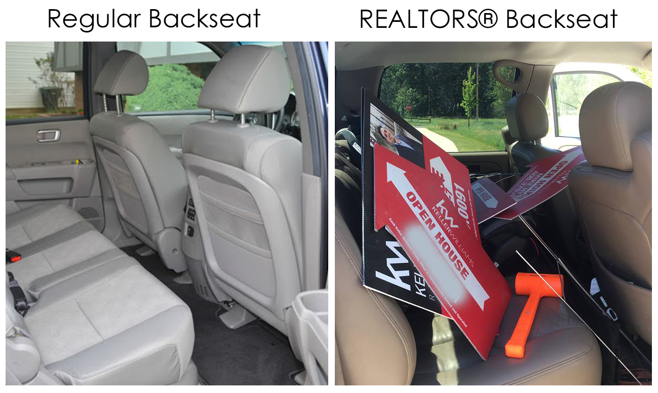 Real Estate Agent's Back Seat