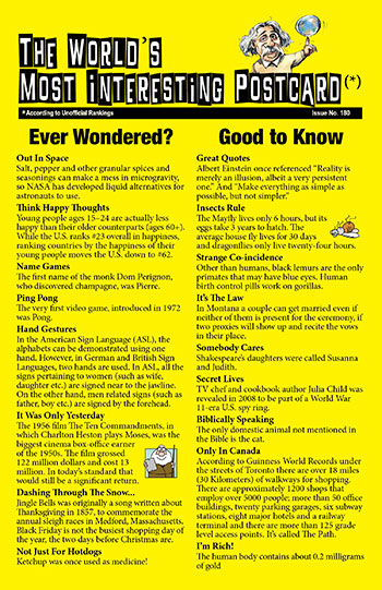 Dean Jackson's - The World's Most Interesting Postcard - Issue 180