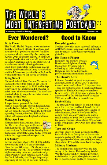 Dean Jackson's - The World's Most Interesting Postcard - Issue 184