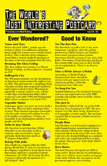 Dean Jackson's - The World's Most Interesting Postcard - Issue 185
