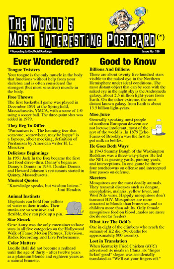 Dean Jackson The Worlds Most Interesting Postcard Issue 186