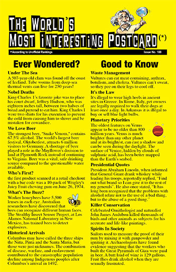 Dean Jackson's - The World's Most Interesting Postcard - Issue 188